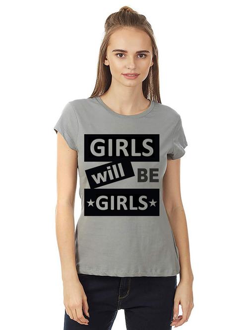 women round neck front print t-shirt - 21015631 - Very Small Image - 1