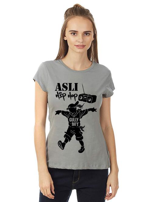 women round neck front print t-shirt - 21015632 - Very Small Image - 1