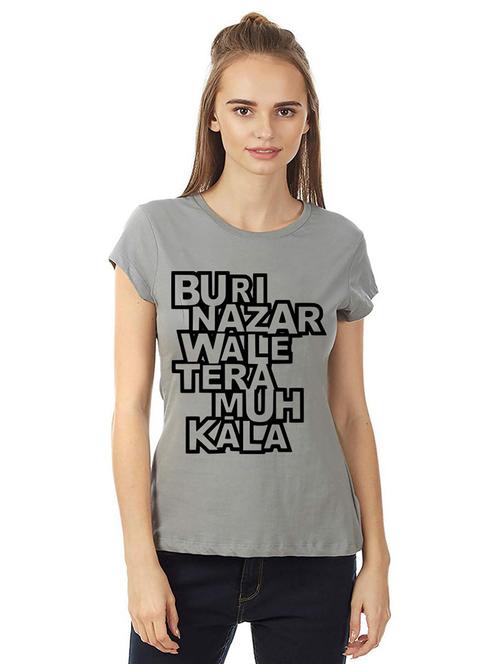 women round neck front print t-shirt - 21015651 - Very Small Image - 1