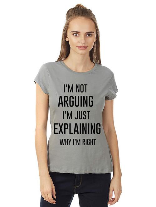 women round neck front print t-shirt - 21015654 - Very Small Image - 1