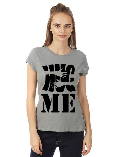 women round neck front print t-shirt - 21015655 - Very Small Image - 1
