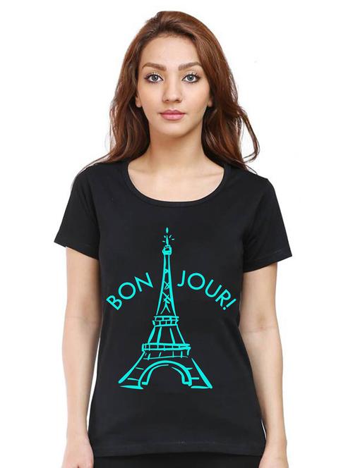 women round neck front print t-shirts - 21015703 - Very Small Image - 1