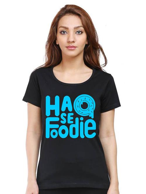 women round neck front print t-shirt - 21015710 - Very Small Image - 1