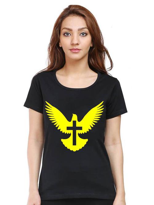 women round neck front printed t-shirt - 21015723 - Very Small Image - 1