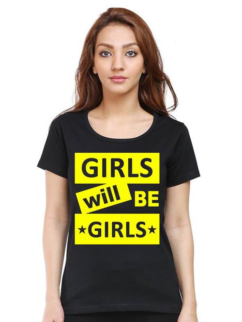 women round neck front print t-shirt - 21015728 - Very Small Image - 1
