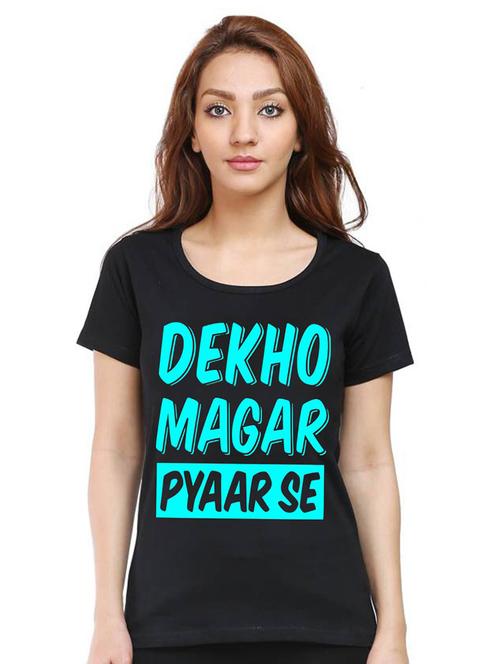 women round neck front print t-shirts - 21015738 - Very Small Image - 1