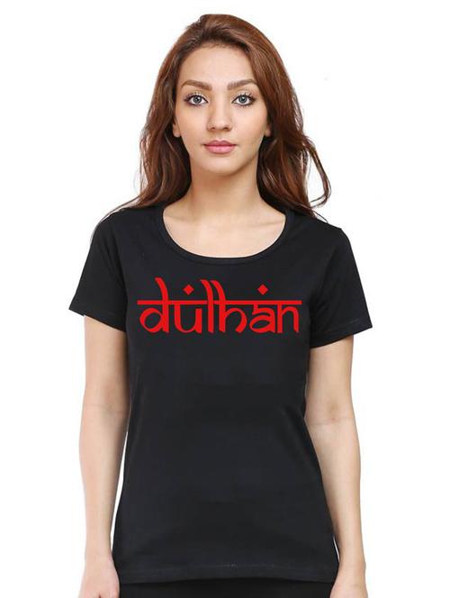 women round neck chest print t-shirt - 21015749 - Very Small Image - 1