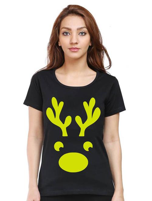 black front printed casual t-shirt - 21015762 - Very Small Image - 1