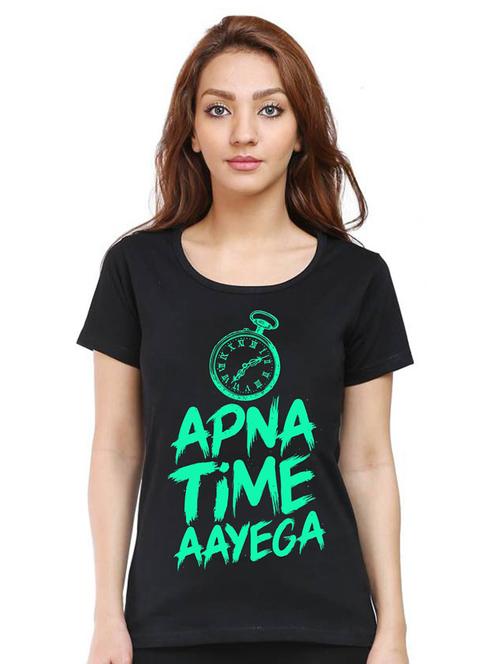 women round neck front print t-shirt - 21015774 - Very Small Image - 1