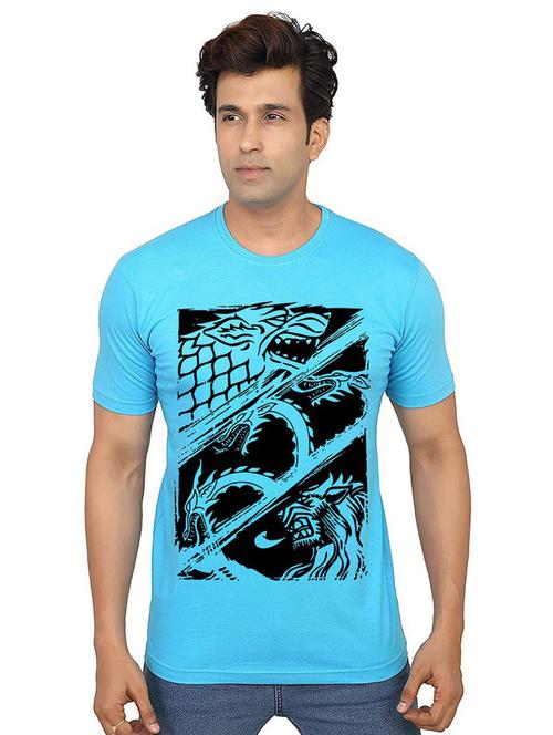 men round neck front print t-shirt - 21015791 - Very Small Image - 1