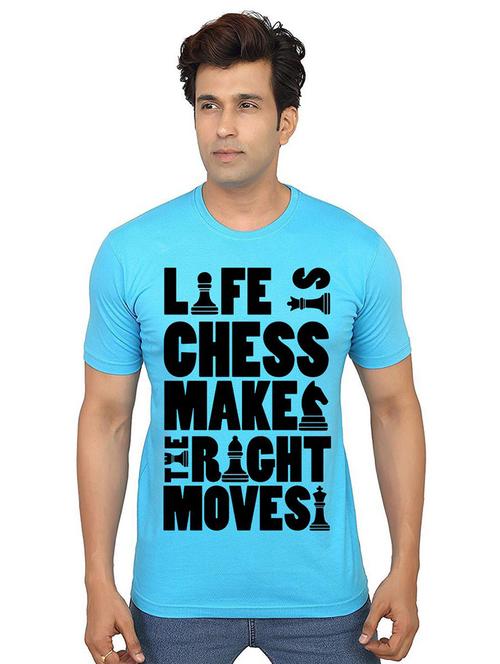 light blue front printed casual t-shirt - 21015819 - Very Small Image - 1