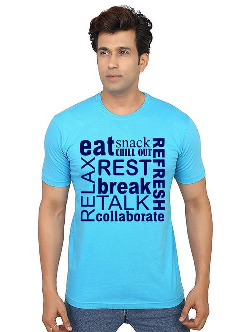 men round neck front print t-shirt - 21015847 - Very Small Image - 1