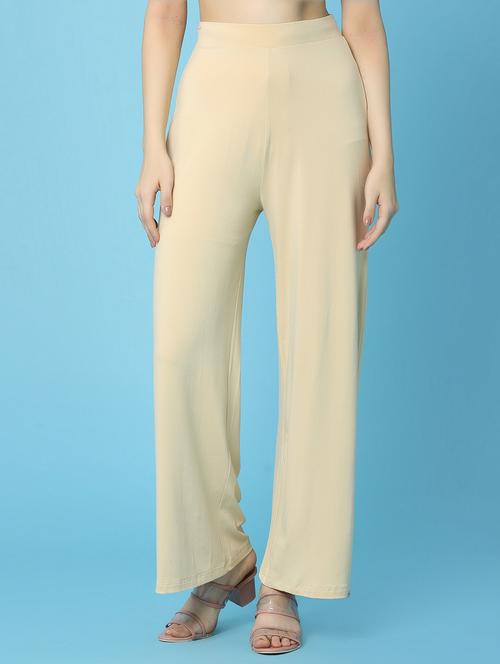 beige cotton straight palazzo - 21016229 - Very Small Image - 1