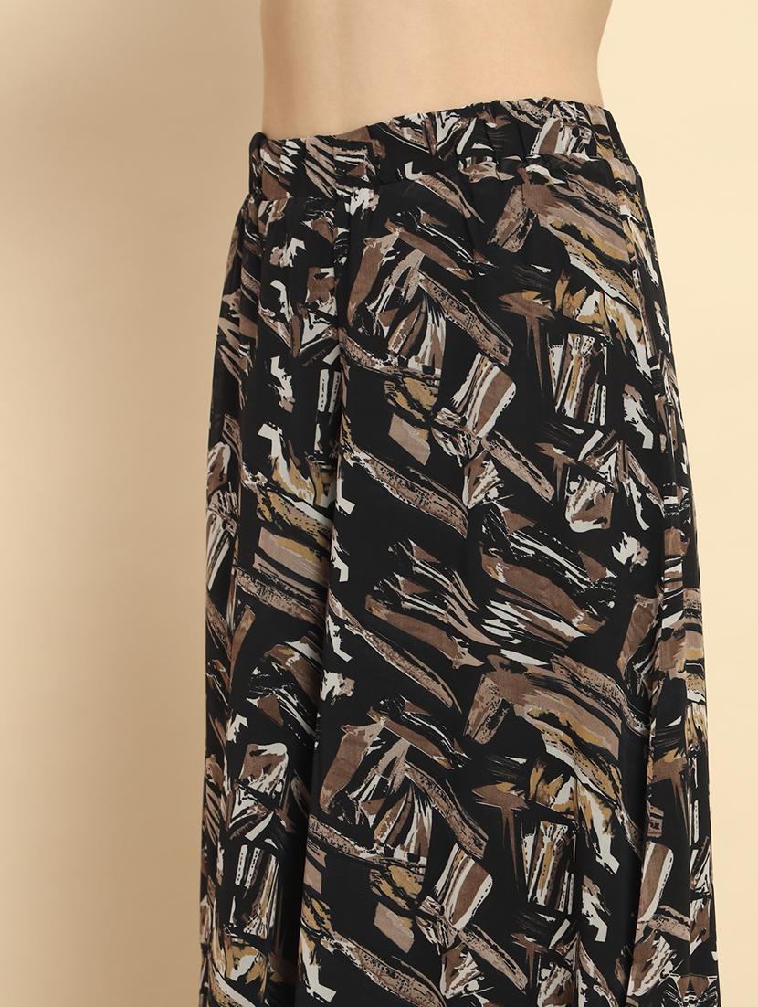 women printed hige rise flared palazzo - 21020446 - Standard Image - 5