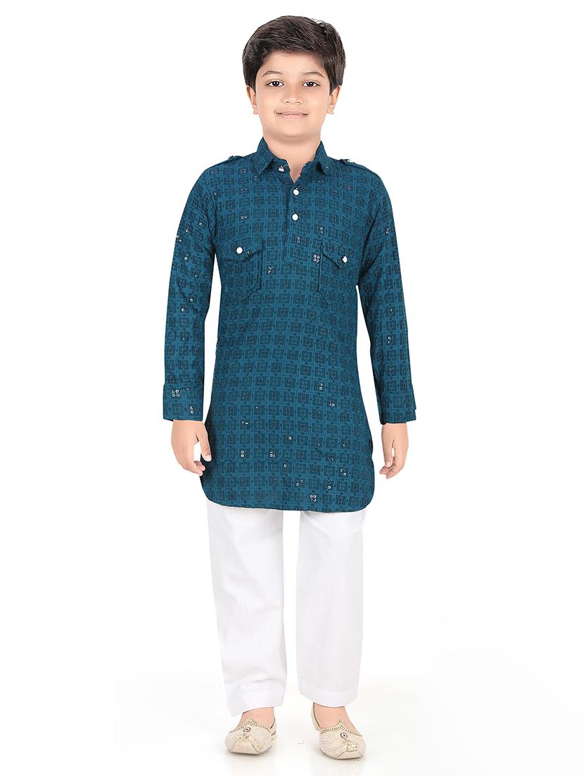 boys embroidered kurta set - 21021864 - Zoom Image - 0