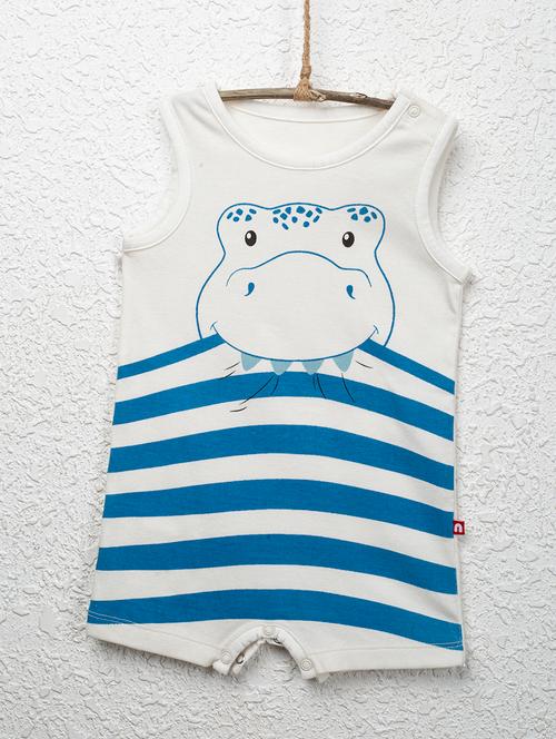 white printed rompers - 21022210 - Very Small Image - 1