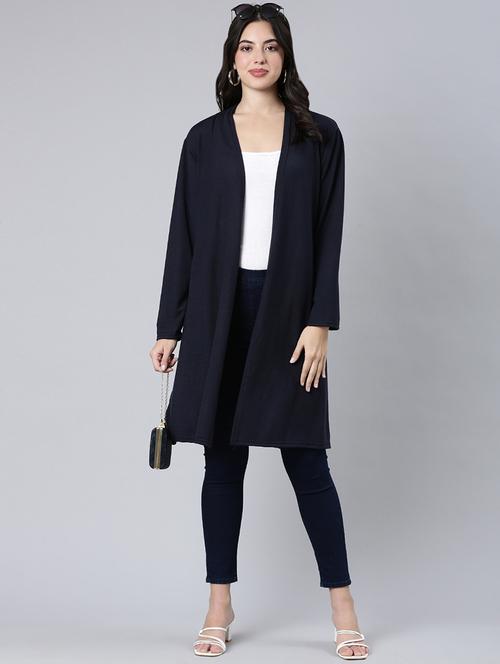 navy blue acrylic shrug - 21023321 - Very Small Image - 1