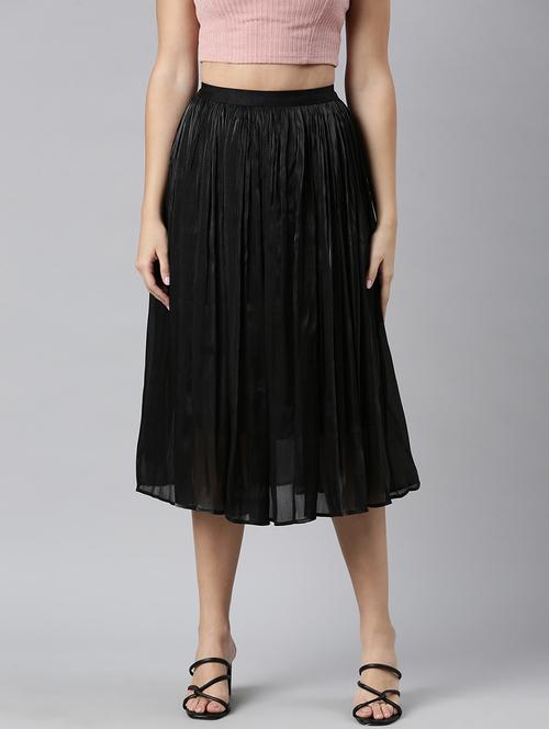 women mid-rise solid flared skirt - 21023387 - Very Small Image - 1