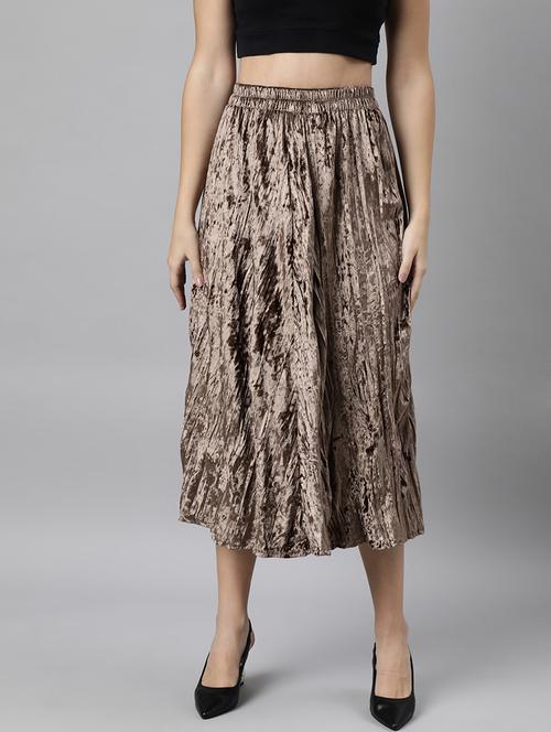 women mid-rise solid flared skirt - 21023399 - Very Small Image - 1