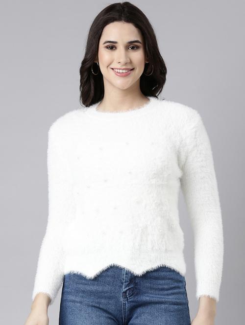 women long sleeved solid pullover - 21023493 - Very Small Image - 1
