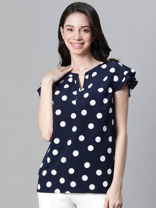 navy blue printed regular top - 21024598 - Very Small Image - 1
