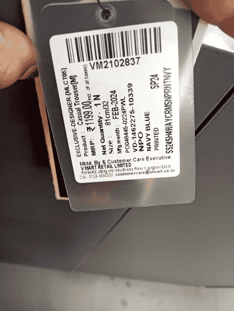 navy blue 4 way stretch casual trousers - 21025504 - Very Small Image - 1