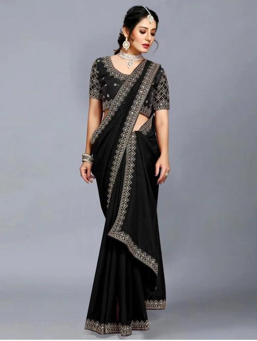 women solid with bordered saree - 21026728 - Very Small Image - 1