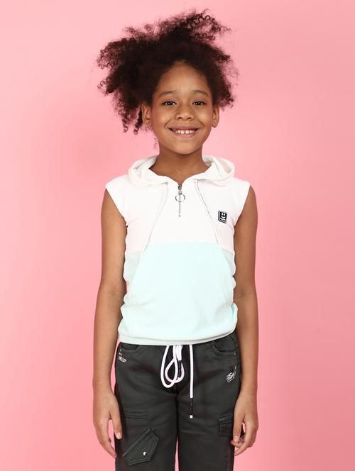 white colourblocked cotton top - 21028881 - Very Small Image - 1