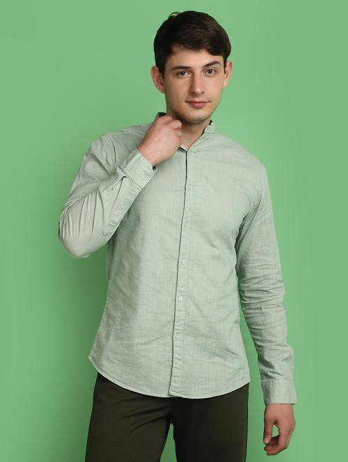 men green regular fit solid shirt - 21028915 - Very Small Image - 1
