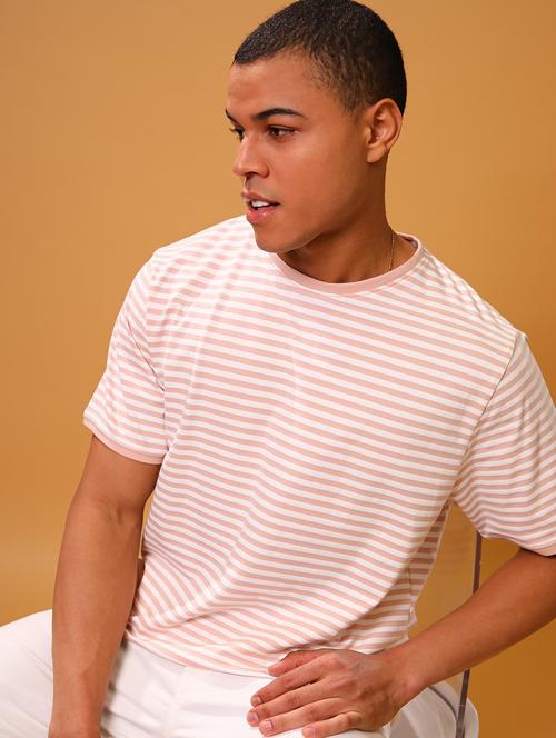 men round neck striped t-shirt - 21028940 - Very Small Image - 1
