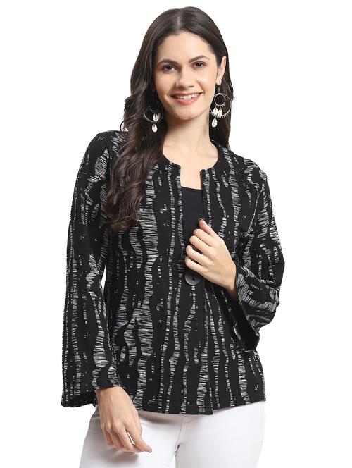 black printed rayon top - 21029548 - Very Small Image - 1