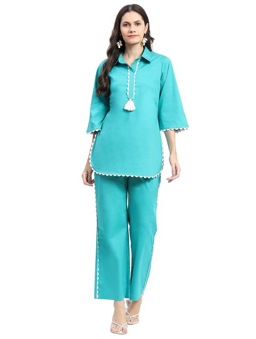 women solid cotton co-ord set - 21029747 - Very Small Image - 1