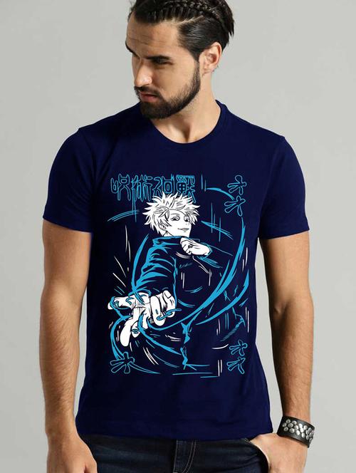 men round neck front print t-shirt - 21030801 - Very Small Image - 1