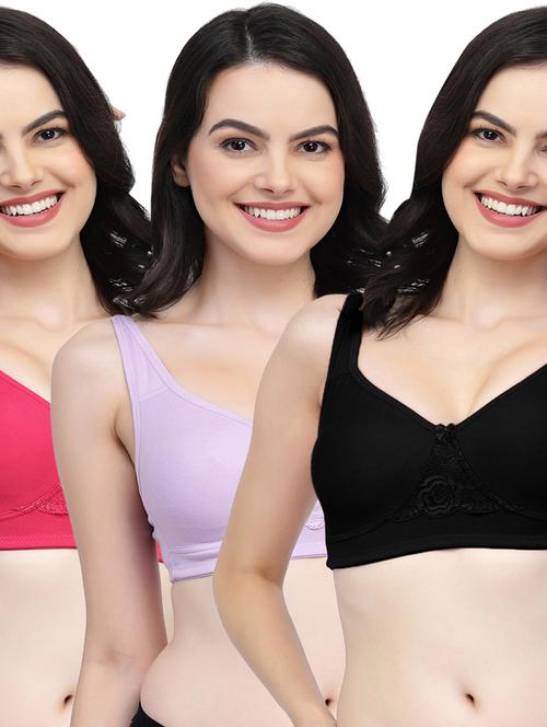 pack of 3 solid bras  - 21031259 - Very Small Image - 1