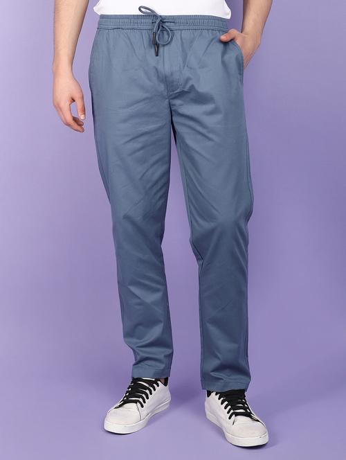 men solid full length track pant - 21031812 - Very Small Image - 1