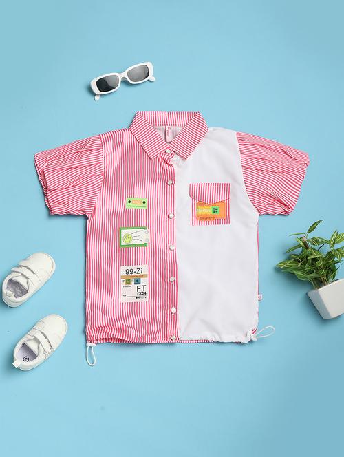 girls pink stripes shirt - 21031820 - Very Small Image - 1