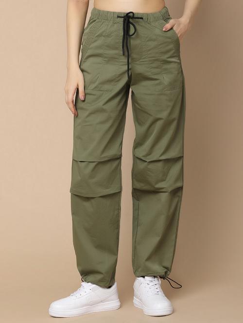 green solid cotton jogger - 21031832 - Very Small Image - 1