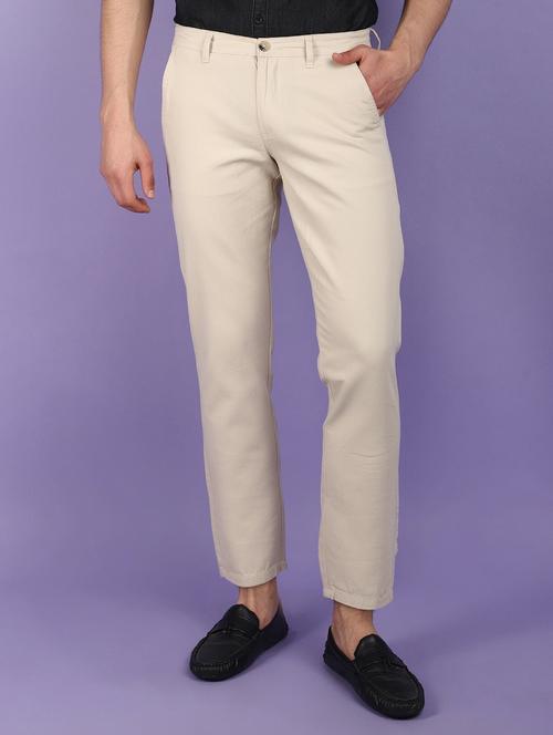 men solid ankle length chinos  - 21031864 - Very Small Image - 1