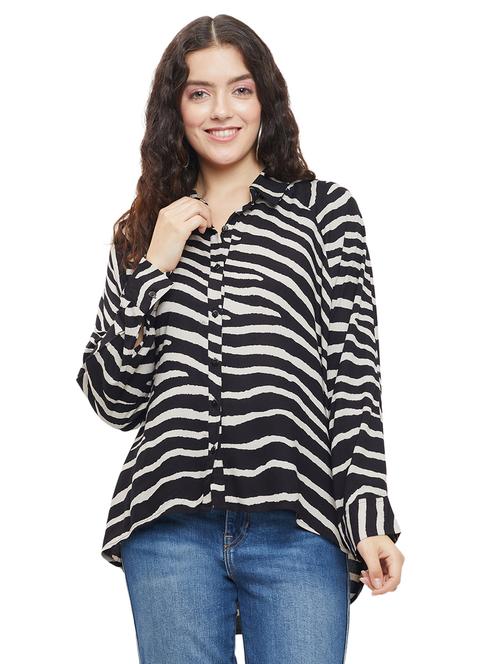 women printed high-low shirt - 21032420 - Very Small Image - 1