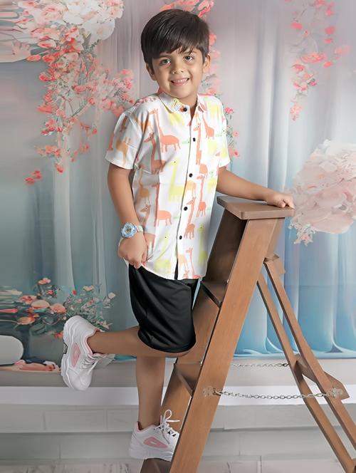 boys quirky printed shorts & shirt set  - 21033486 - Very Small Image - 1