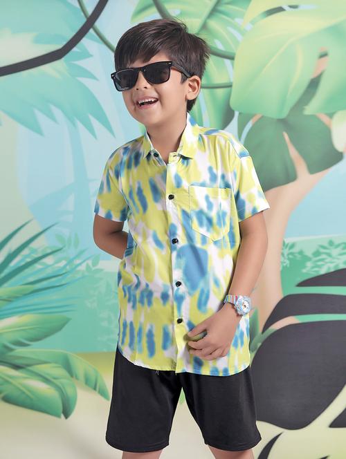 boys printed shorts & shirt set  - 21033501 - Very Small Image - 1