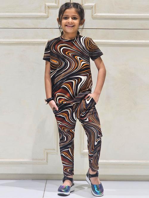 girls printed t-shirt and pajama set - 21033518 - Very Small Image - 1