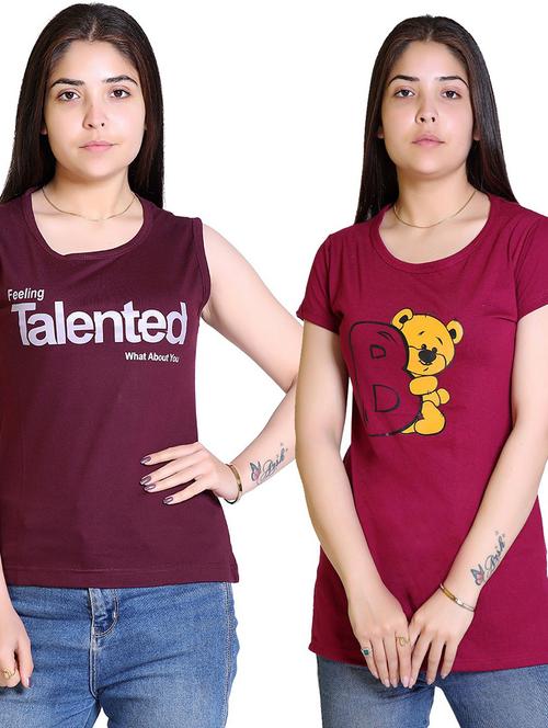 women pack of 2 cotton t-shirt - 21033673 - Very Small Image - 1