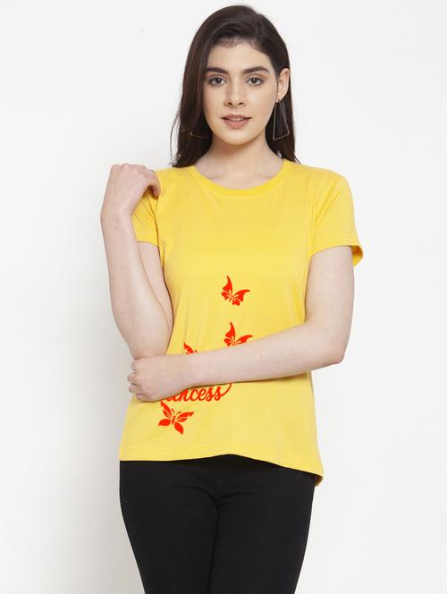 women round neck placement print t-shirt - 21034278 - Very Small Image - 1