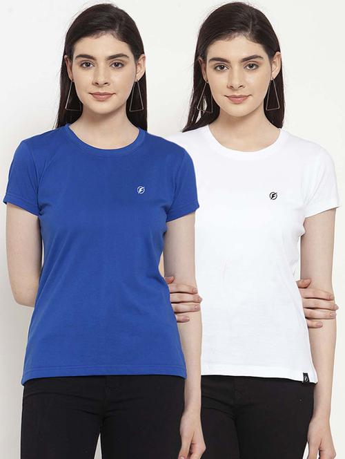 women pack of 2 solid short sleeves t-shirt - 21034368 - Very Small Image - 1