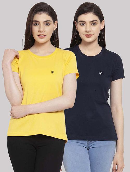 women pack of 2 solid short sleeves t-shirt - 21034383 - Very Small Image - 1