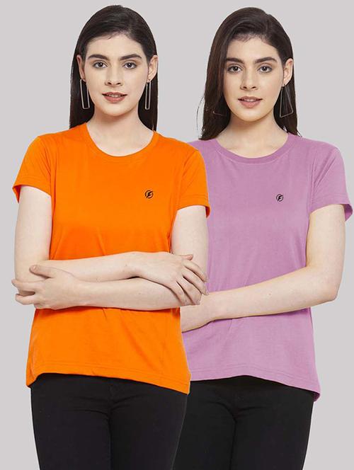women pack of 2 solid short sleeves t-shirt - 21034385 - Very Small Image - 1