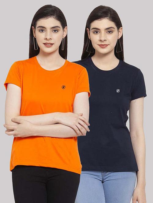women pack of 2 solid short sleeves t-shirt - 21034386 - Very Small Image - 1