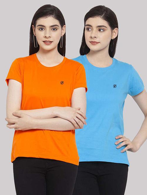 women pack of 2 solid short sleeves t-shirt - 21034387 - Very Small Image - 1