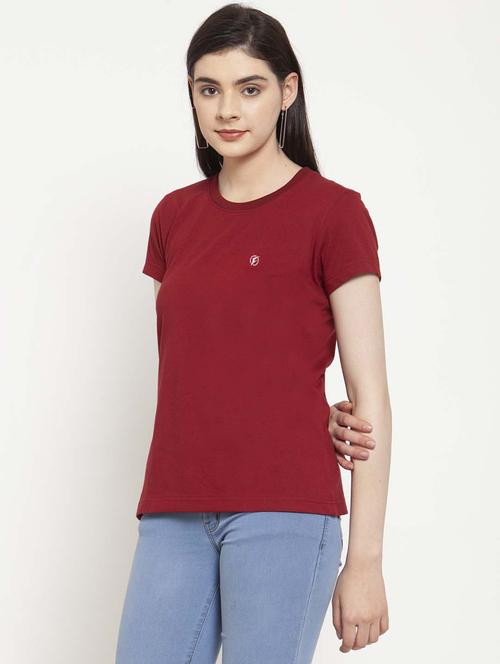 women round neck plain t-shirt - 21034569 - Very Small Image - 1
